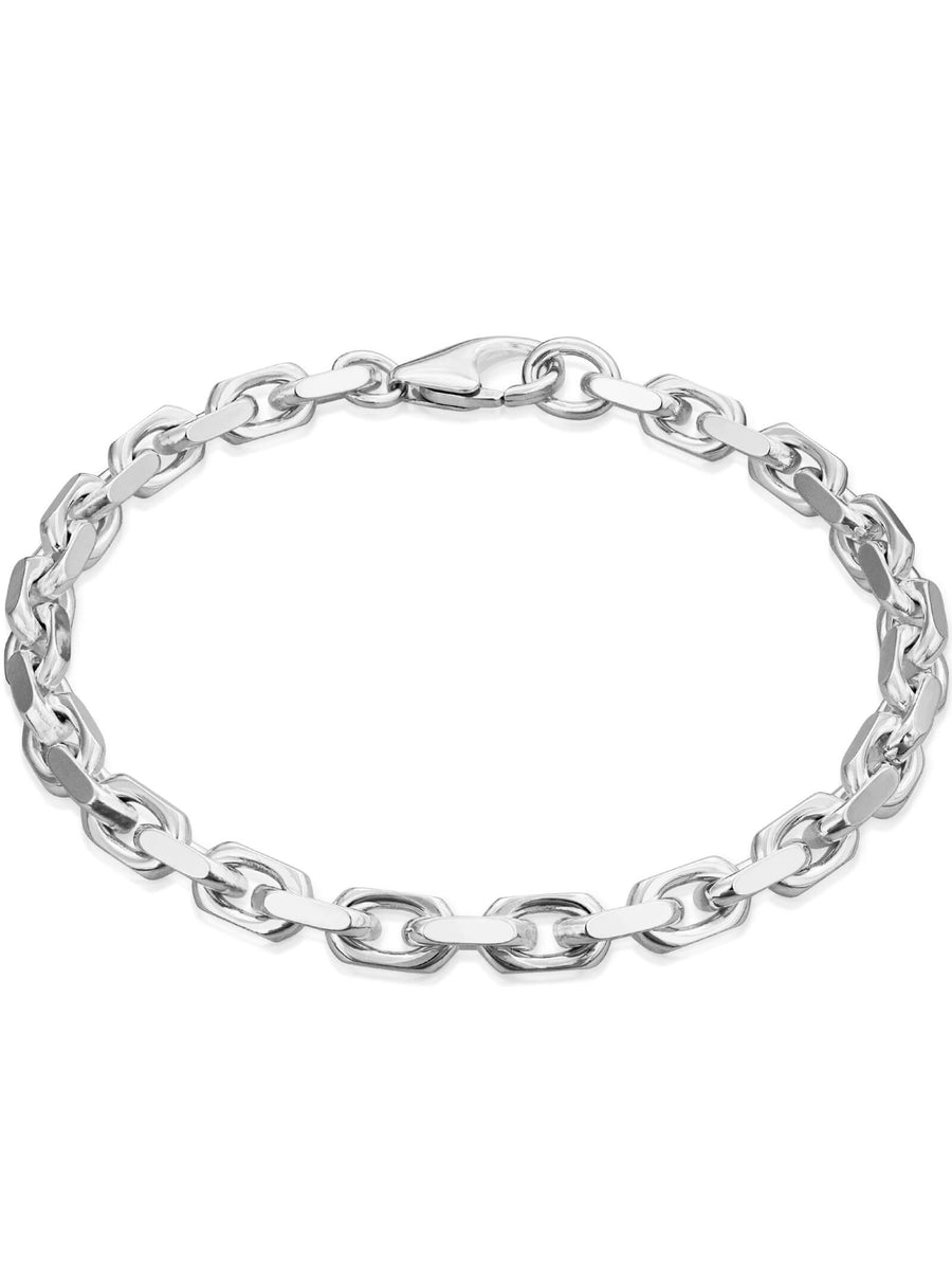 Armband Ankerkette DELICATE Massiv Silber Diamantiert
