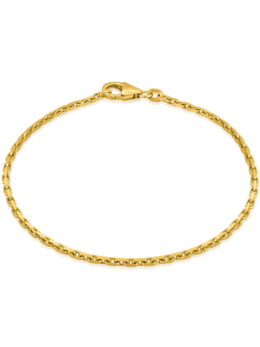 Armband Ankerkette DELICATE Elegant 14k Echtgold Diamantiert