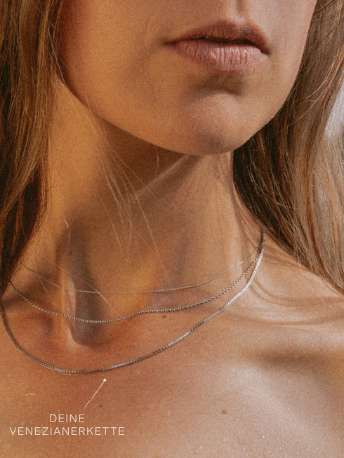 Venezianerkette VENICE Zart 14k Weißgold