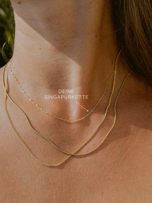 Singapurkette SINGAPORE Zierlich 8k Gold