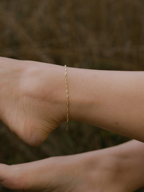 Fußkette Singapurkette SINGAPORE Original 8k Gold