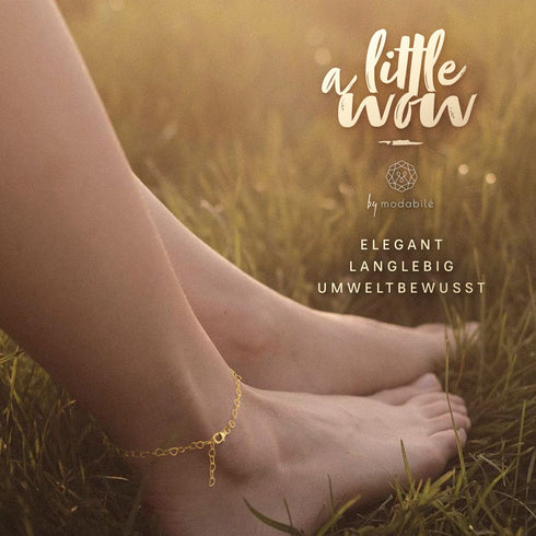 Fußkette Herzkette HEART 8k Gold