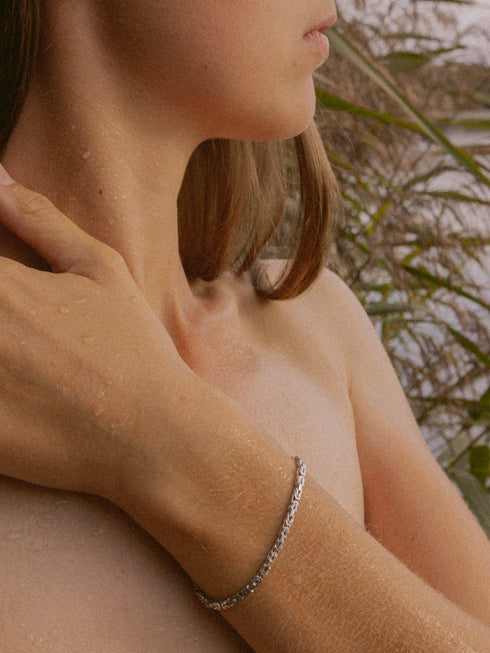 Armband Königskette 2,8 mm Rhodiniert Silber