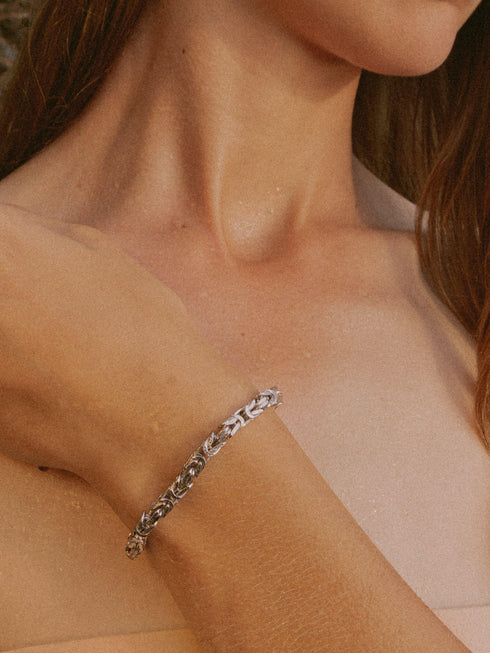 Armband Königskette ROYAL Modern Silber Rhodiniert