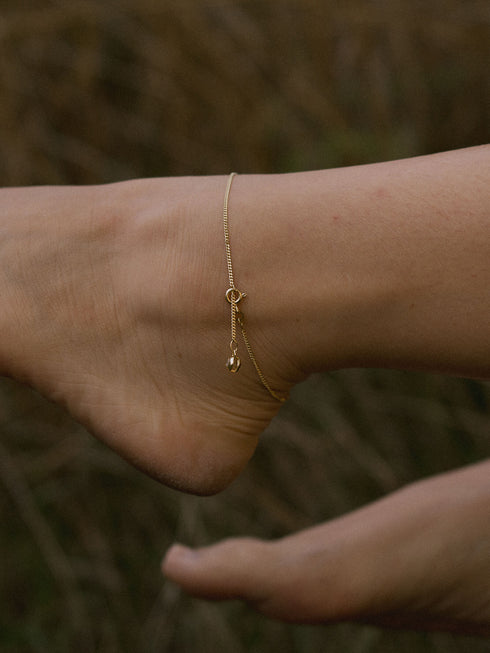 Fußkette Ankerkette mit Kugeln DELICATE 8k Gold