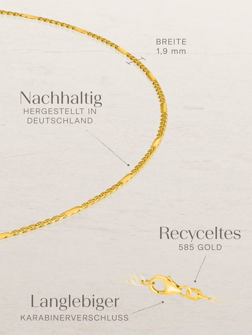 Armband Panzerkette TIMELESS 14k Echtgold