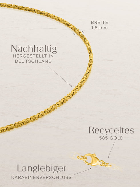 Armband Königskette ROYAL Dezent Echtgold