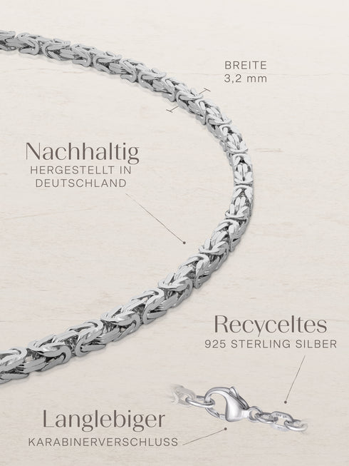 Armband Königskette ROYAL Klassisch Silber