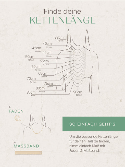 Größentabelle für Damen-Halsketten: So sitzen die verschiedenen Längen