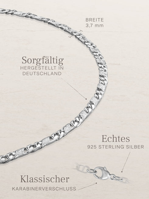 Armband Dollarkette PRESTIGE Original Silber – Detailansicht