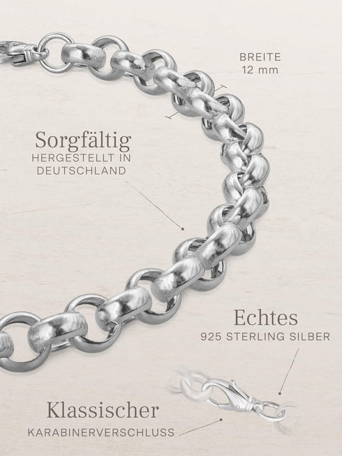 Armband Erbskette TENDER Monumental Silber – Detailansicht