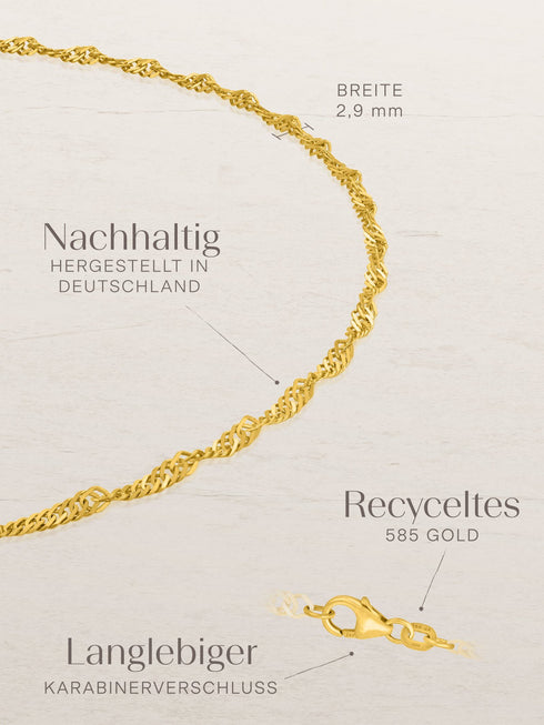 Armband Singapurkette SINGAPORE Original 14k Echtgold