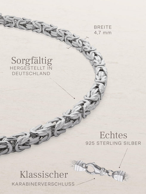 Armband Königskette ROYAL Modern Silber – Detailansicht