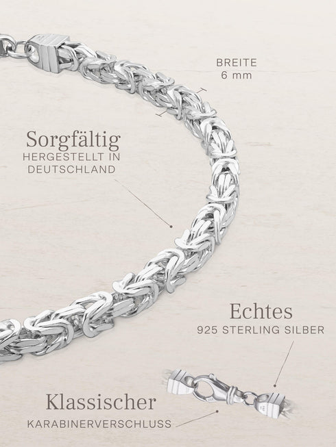 Armband Königskette ROYAL Robust Silber – Detailansicht