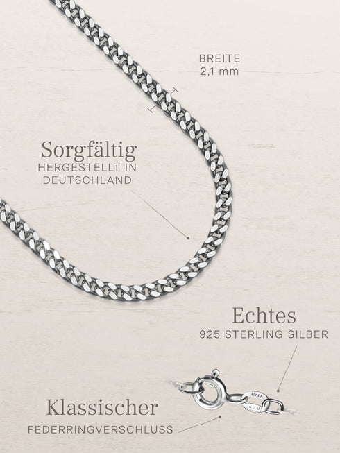 Panzerkette TIMELESS Klassisch Silber – Detailansicht
