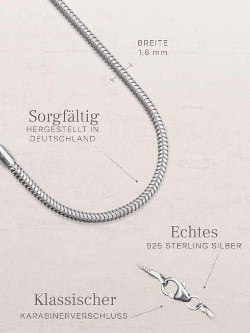 Schlangenkette ETERNITY Fein Silber – Detailansicht
