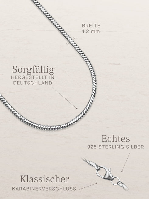 Schlangenkette ETERNITY Dünn Silber – Detailansicht