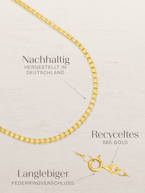 Fußkette Singapurkette mit Kugel SINGAPORE 14k Echtgold