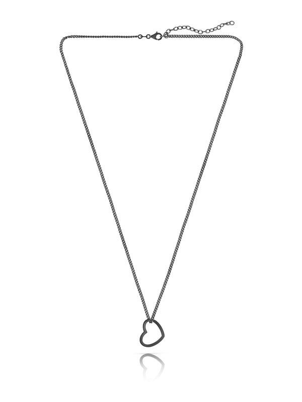 Kettenanhänger HEART Schwarz Rhodiniert Kettenanhänger HEART Schwarz Rhodiniert