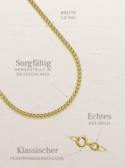 Panzerkette TIMELESS Zart 8k Gold – Detailansicht
