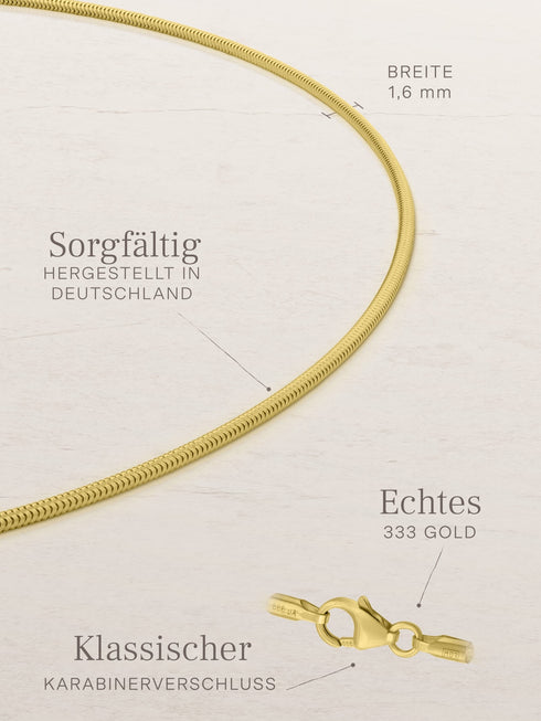 Schlangenkette ETERNITY Fein 8k Gold – Detailansicht