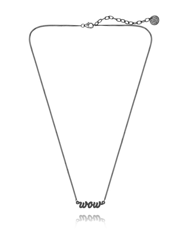 Kettenanhänger WOW Schwarz Rhodiniert Kettenanhänger WOW Schwarz Rhodiniert