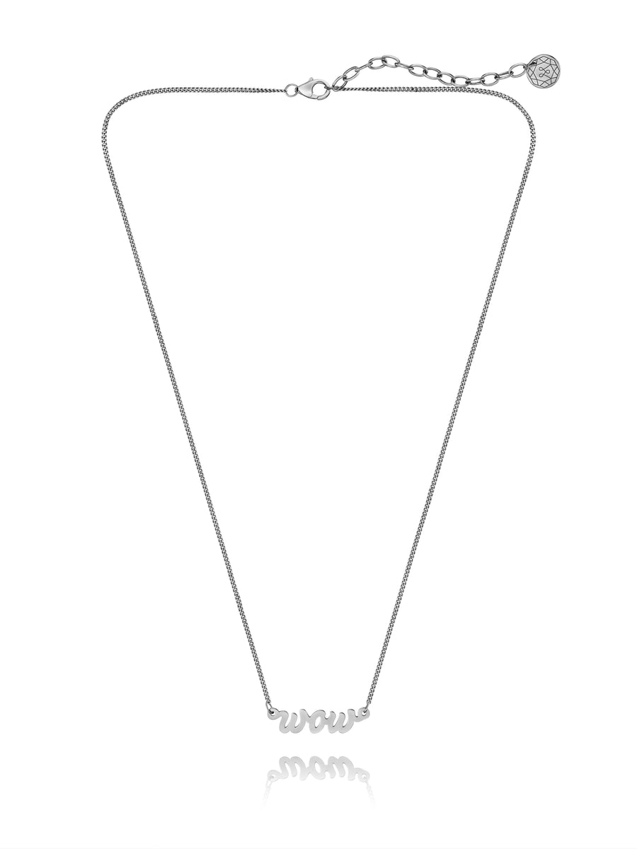 Kettenanhänger WOW Silber Rhodiniert