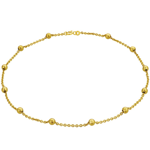 Fußkette Ankerkette mit Kugeln DELICATE 8k Gold