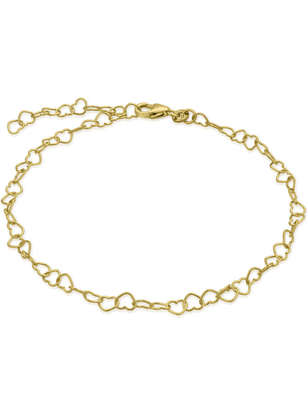 Fußkette Herzkette HEART 8k Gold Fußkette Herzkette HEART 8k Gold