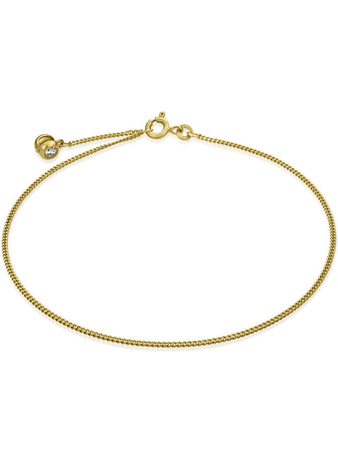 Fußkette Panzerkette mit Zirkonia TIMELESS 8k Gold