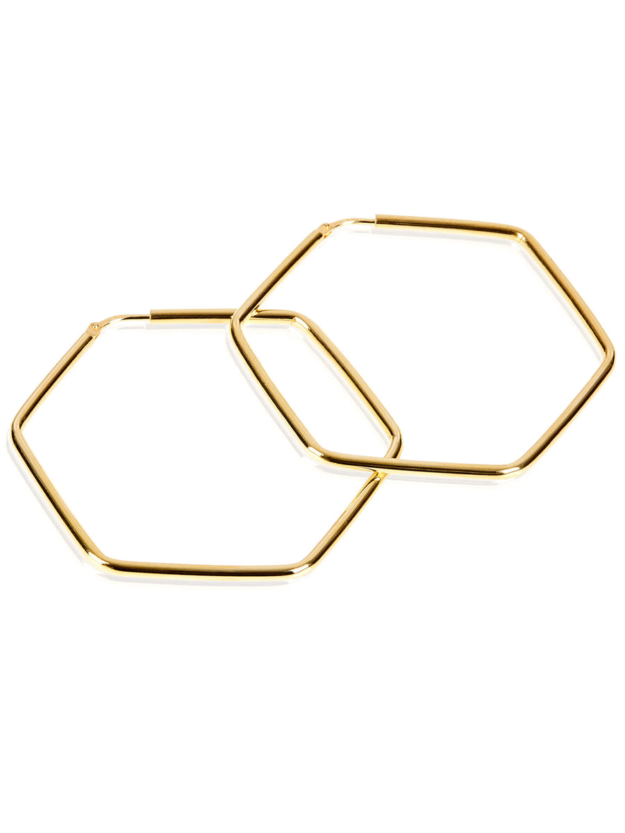 Creolen HEXAGON Klassisch Vergoldet