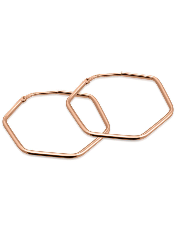 Creolen HEXAGON Dezent Roségold Vergoldet Creolen HEXAGON Dezent Roségold Vergoldet