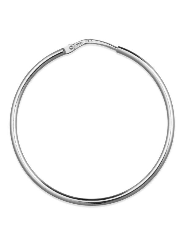 Kreis Creolen HOOP Klassisch Silber Rhodiniert Kreis Creolen HOOP Klassisch Silber Rhodiniert