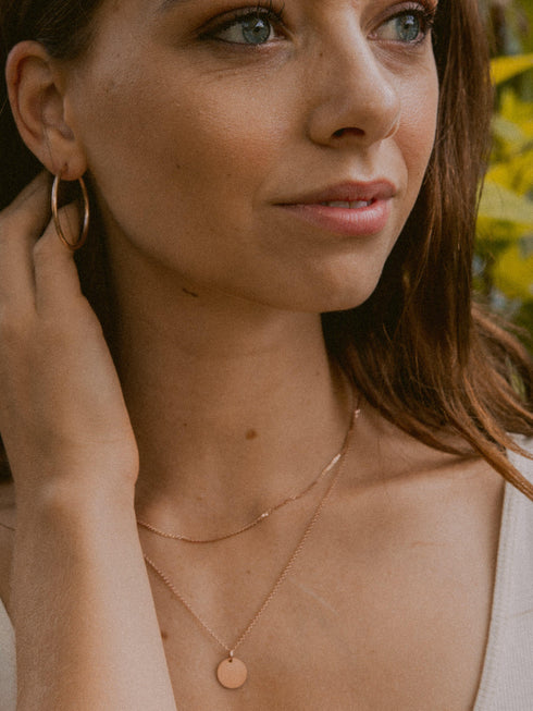 Kreis Creolen HOOP Klassisch Roségold Vergoldet getragen