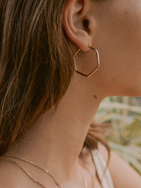 Creolen HEXAGON Dezent Roségold Vergoldet