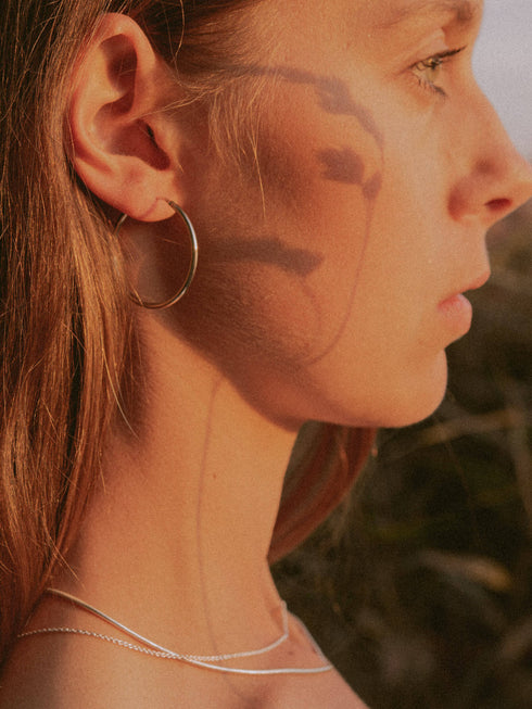 Kreis Creolen HOOP Klassisch Silber Rhodiniert