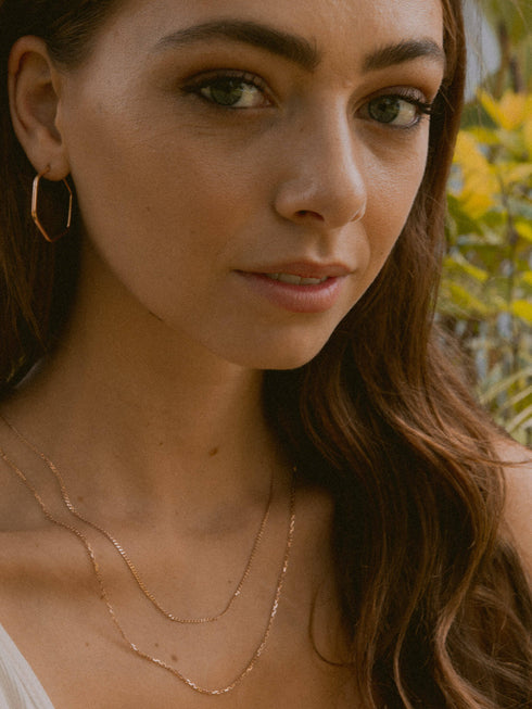 Creolen HEXAGON Dezent Roségold Vergoldet