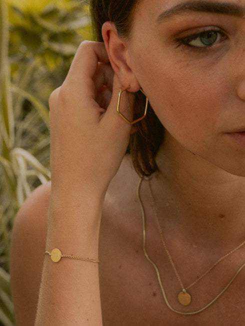 Creolen HEXAGON Dezent Vergoldet