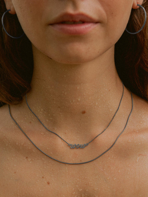 Kreis Creolen HOOP Klassisch Schwarz Rhodiniert