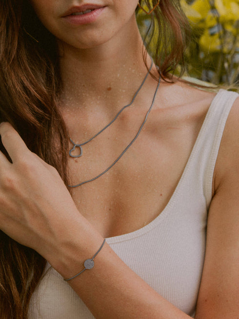 Kettenanhänger HEART Schwarz Rhodiniert