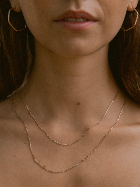 Creolen HEXAGON Dezent Roségold Vergoldet