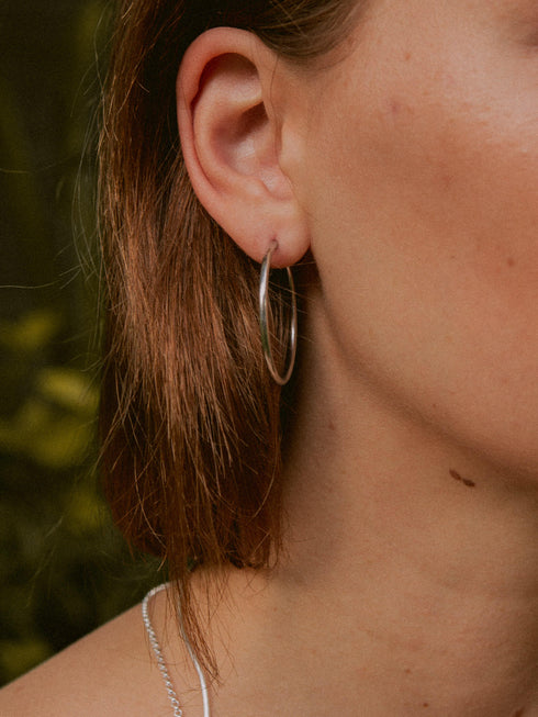 Kreis Creolen HOOP Klassisch Silber Rhodiniert