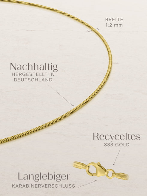 Schlangenkette ETERNITY Dünn 8k Gold