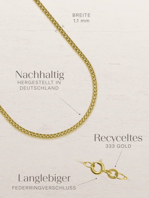 Panzerkette TIMELESS Zierlich 8k Gold