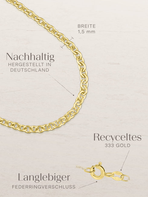 Ankerkette DELICATE Filigran Gold