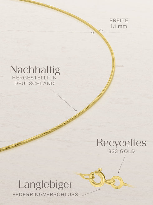 Schlangenkette ETERNITY Zierlich 8k Gold