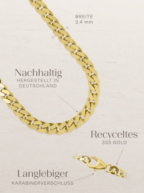 Panzerkette TIMELESS Modern 8k Gold
