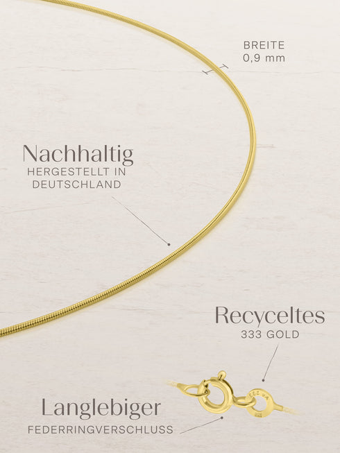 Schlangenkette ETERNITY Hauchzart 8k Gold