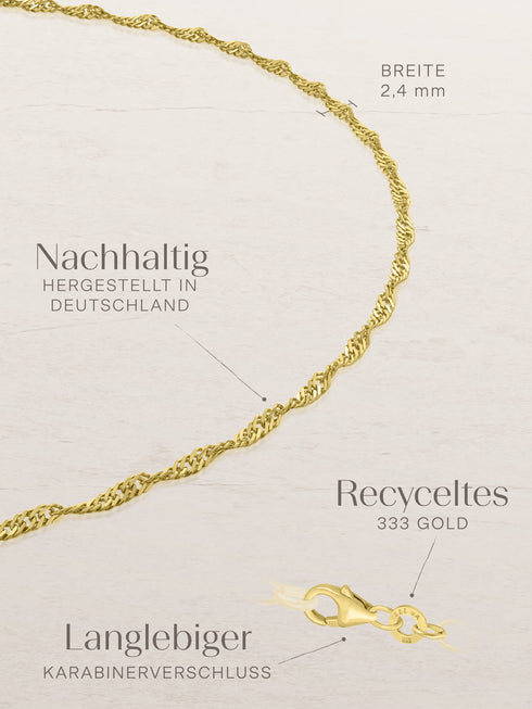 Fußkette Singapurkette SINGAPORE Original 8k Gold