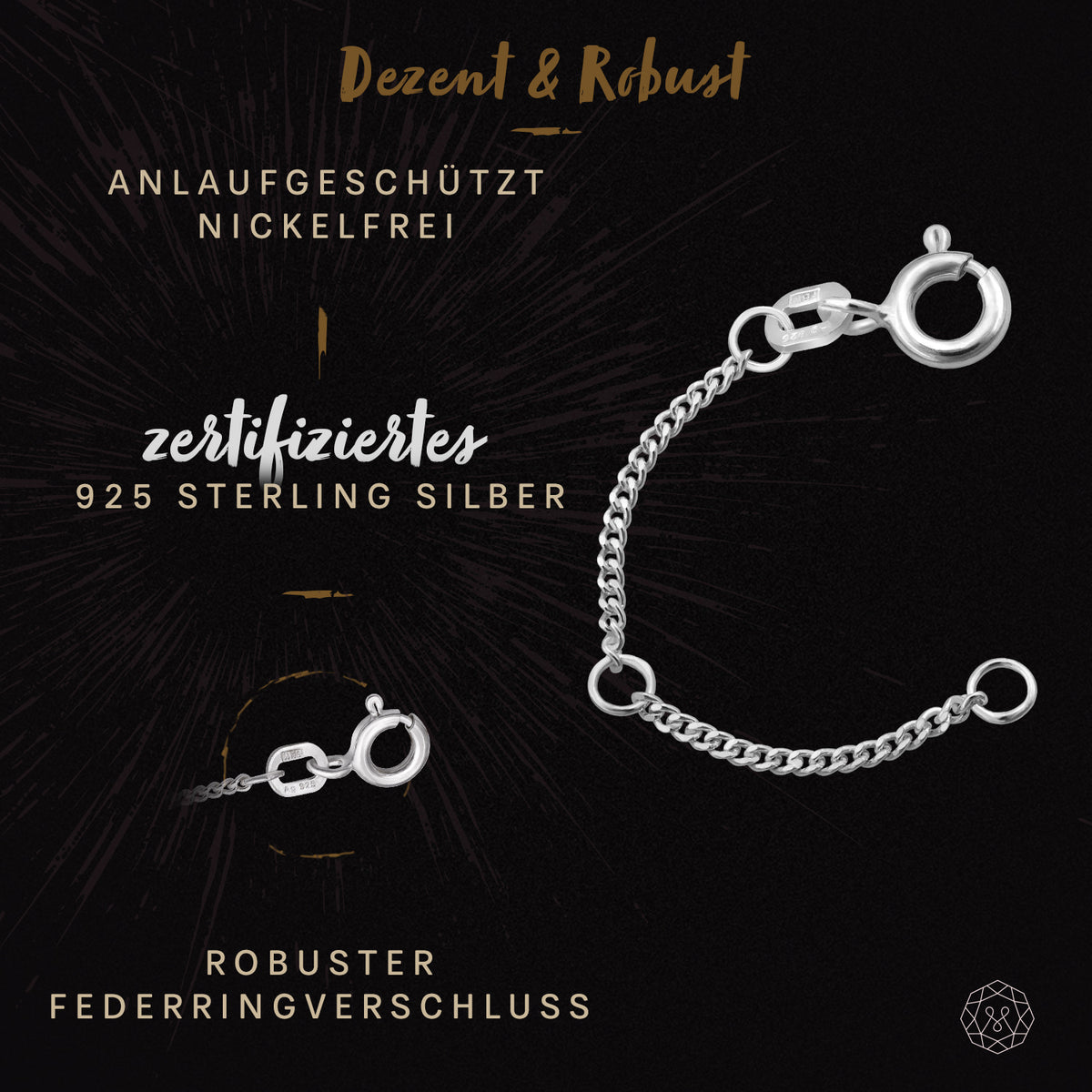 Anzeigekettenverlängerung Silber 925 - Billigster Preis